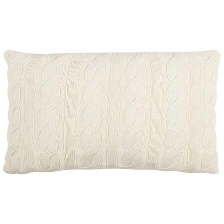 SAFAVIEH 12 x 20 x 3 in. Sweater Knit Pillow, Natural PLS180A-1220